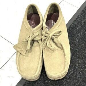 Clarks Originals Wallabee green suede lace shoes, men US8, UK7